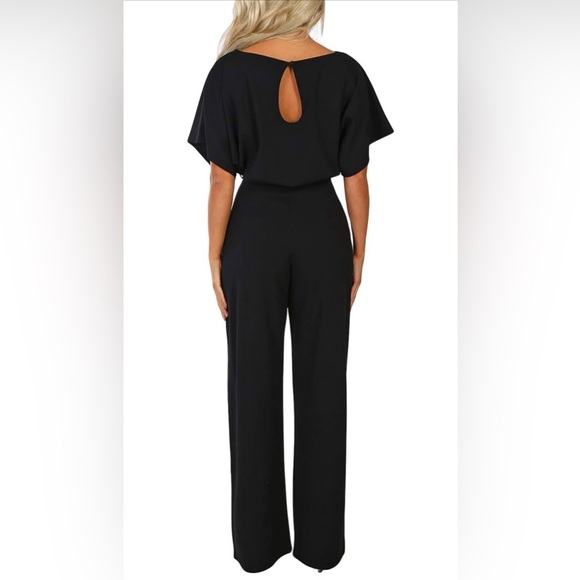 EUC XL Short Sleeve Belted Wide Leg Pant Romper/Jumpsuits - Picture 3 of 13